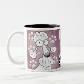 Love My White Poodle Cartoon 11oz ツートーンマグカップ (左)