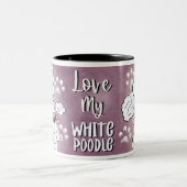 Love My White Poodle Cartoon 11oz ツートーンマグカップ (中央)