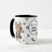 Love My Yorkie Terrier Dog Pawprint マグカップ (正面左)