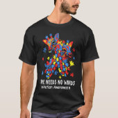 Love Needs No Words Autism Awareness Puzzle Piece  Tシャツ (正面)