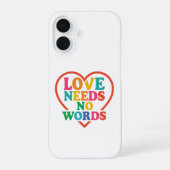 Love Needs No Words | Nonverbal Child Awareness iPhone 16ケース (裏面)