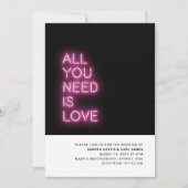 Love Neon Glow Light 結婚's 招待状 (正面)