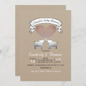 Love Neutral Gender Coule's Baby Shower 招待状 (正面/裏面)