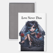 Love Never Dies Gothic Bride Magnet – Dark Romance マグネット (正面/裏面)