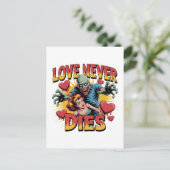 Love Never Dies – Retro Zombie Horror Pin-Up シーズンポストカード (スタンド正面)