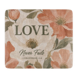 LOVE NEVER FAILS | キリスト教の結婚祝い カッティングボード