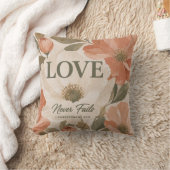 LOVE NEVER FAILS | キリスト教の結婚祝い クッション (ブランケット)