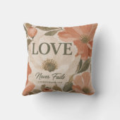 LOVE NEVER FAILS | キリスト教の結婚祝い クッション (裏面)