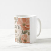 LOVE NEVER FAILS | キリスト教の結婚祝い コーヒーマグカップ (正面右)