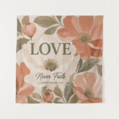 LOVE NEVER FAILS | キリスト教の結婚祝い タペストリー (正面)