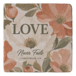 LOVE NEVER FAILS | キリスト教の結婚祝い トリベット