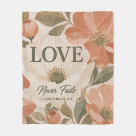 LOVE NEVER FAILS | キリスト教の結婚祝い フリースブランケット