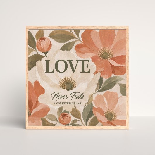 LOVE NEVER FAILS | キリスト教の結婚祝い ポスター