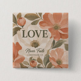 LOVE NEVER FAILS | キリスト教の結婚祝い 缶バッジ