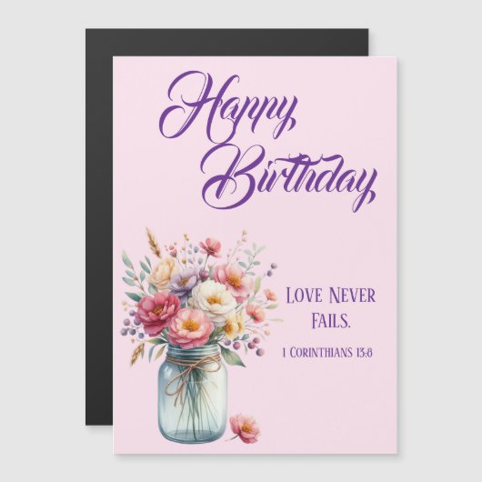 Love Never Fails Christian Birthday Greetings (正面/裏面)