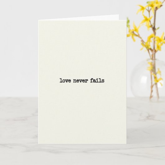 Love Never Fails Encouragement Card カード (黄色い花)