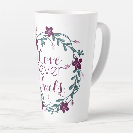 Love Never Fails Latte Mug カフェラテマグ (右アングル)