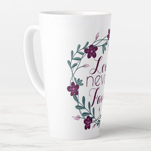 Love Never Fails Latte Mug カフェラテマグ (左アングル)