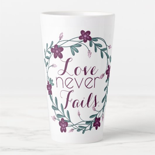 Love Never Fails Latte Mug カフェラテマグ (正面)