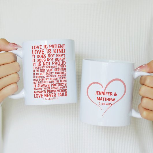 Love Never Fails Personalized コーヒーマグカップ