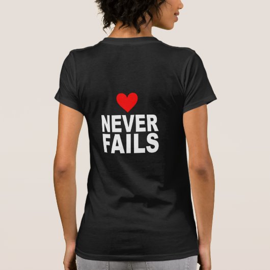 "LOVE NEVER FAILS" Tシャツ (裏面)