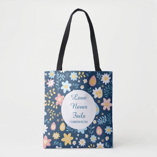Love Never Fails Tote Bag トートバッグ (正面)