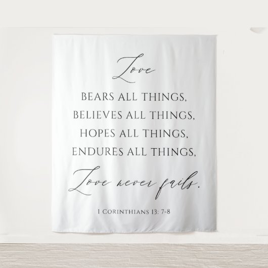 Love Never Fails Wedding Tapestry Backdrop  タペストリー (正面)