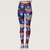 Love New York Patriotic Flag Fun Leggings レギンス (正面)