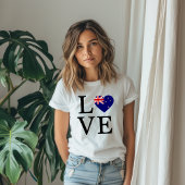 Love New Zealand with Flag Heart Tシャツ