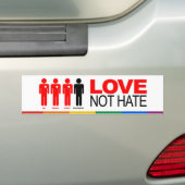 LOVE NOT HATE -.png バンパーステッカー (車上)