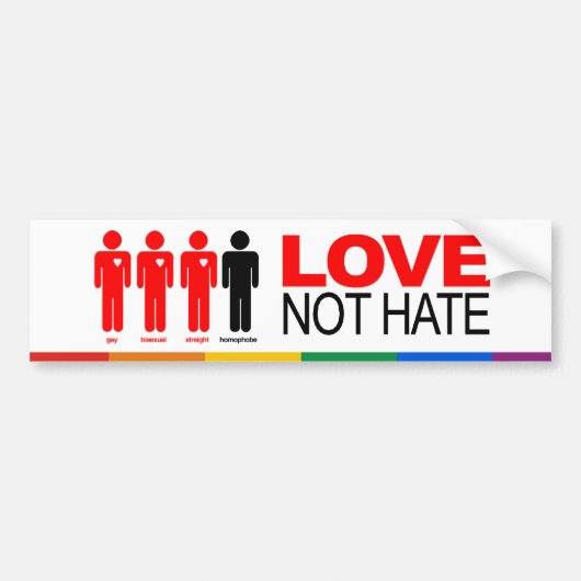 LOVE NOT HATE -.png バンパーステッカー (正面)