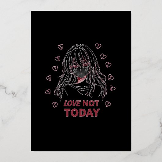 LOVE NOT TODAY 箔招待状 (正面)