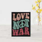 Love not War Groovy Peaceのサイン カード (黄色い花)