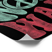 Love not War Groovy Peaceのサイン ポスター (角)