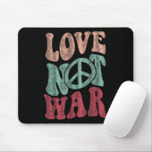 Love not War Groovy Peaceのサイン マウスパッド (マウス)
