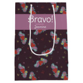 Love Note：音楽愛好家のためのドードルピンク ミディアムペーパーバッグ (裏面)