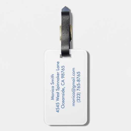 Love Notes from the Sea Seashell Ocean Beach  ラゲッジタグ (裏面縦)