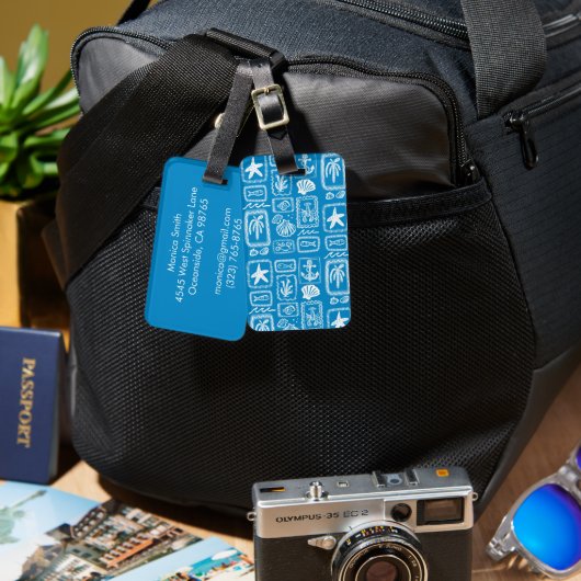 Love Notes from the Sea Seashell Ocean Beach  ラゲッジタグ (正面&裏面)