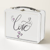 Love Notes | Retro Metal Cursive Script Lunch Box メタルランチボックス (正面)