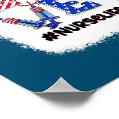 Love Nurse 4th Of July Nurse Life Patriotic Women ポスター (角)