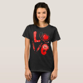 Love Nurse Stethoscope Syringe Happy Valentines D Tシャツ (正面フル)