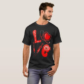 Love Nurse Stethoscope Syringe Happy Valentines D  Tシャツ (正面フル)
