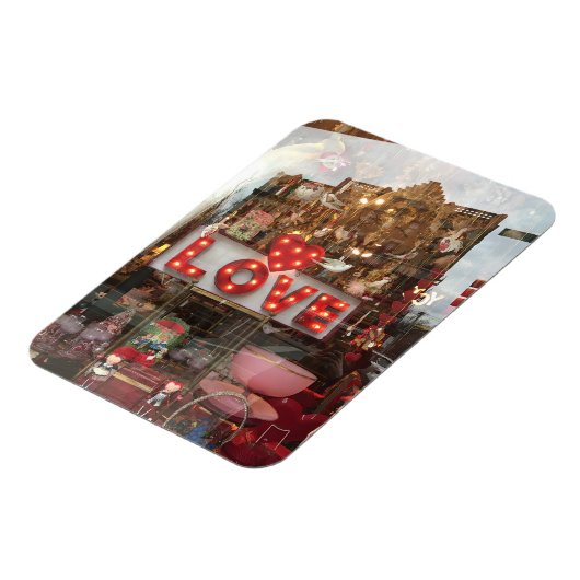 LOVE NYCバレンタインデイストアウィンドウハート標識 マグネット (左側)