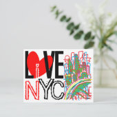 Love NYC & Live In NYCポストカード ポストカード (スタンド正面)