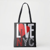 Love NYC Live In NYC Red Black White Bag トートバッグ (正面)