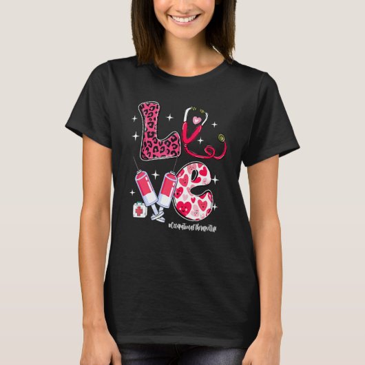 LOVE Occupational Therapist Life Messy Bun Valenti Tシャツ (正面)