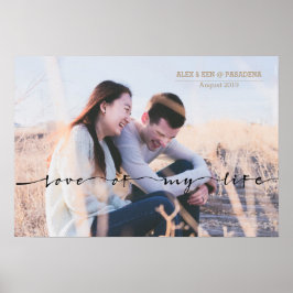 Love of My Life Hand Letteredタイポグラフィ写真 ポスター