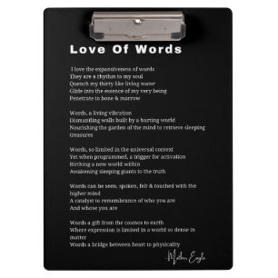 Love Of Words作家詩の詩の壁のアートポスター クリップボード