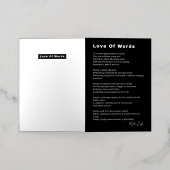 Love Of Words作家詩歌 箔グリーティングカード (外側レイダウン)