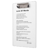 Love Of Words詩の詩の壁のアートポスター クリップボード (左)